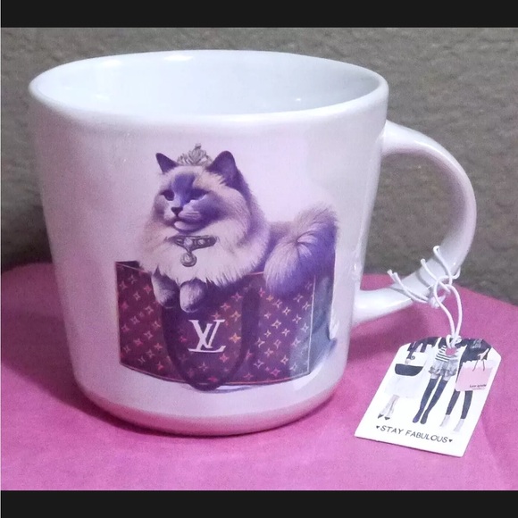 Designer Inspired Cat Large Mug - Picture 2 of 9